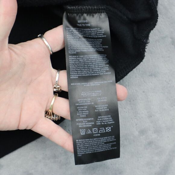 Volcom Sweater Boys L Black Crew Neck Long Sleeve Banded Cuffs Pullover Top - Picture 3 of 16